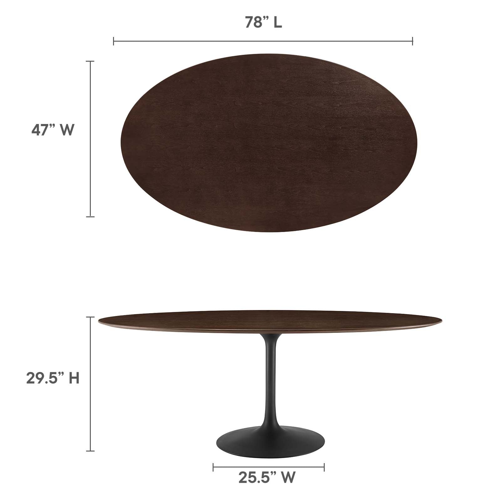 Lippa 78" Wood Oval Dining Table-Dining Table-Modway-Wall2Wall Furnishings