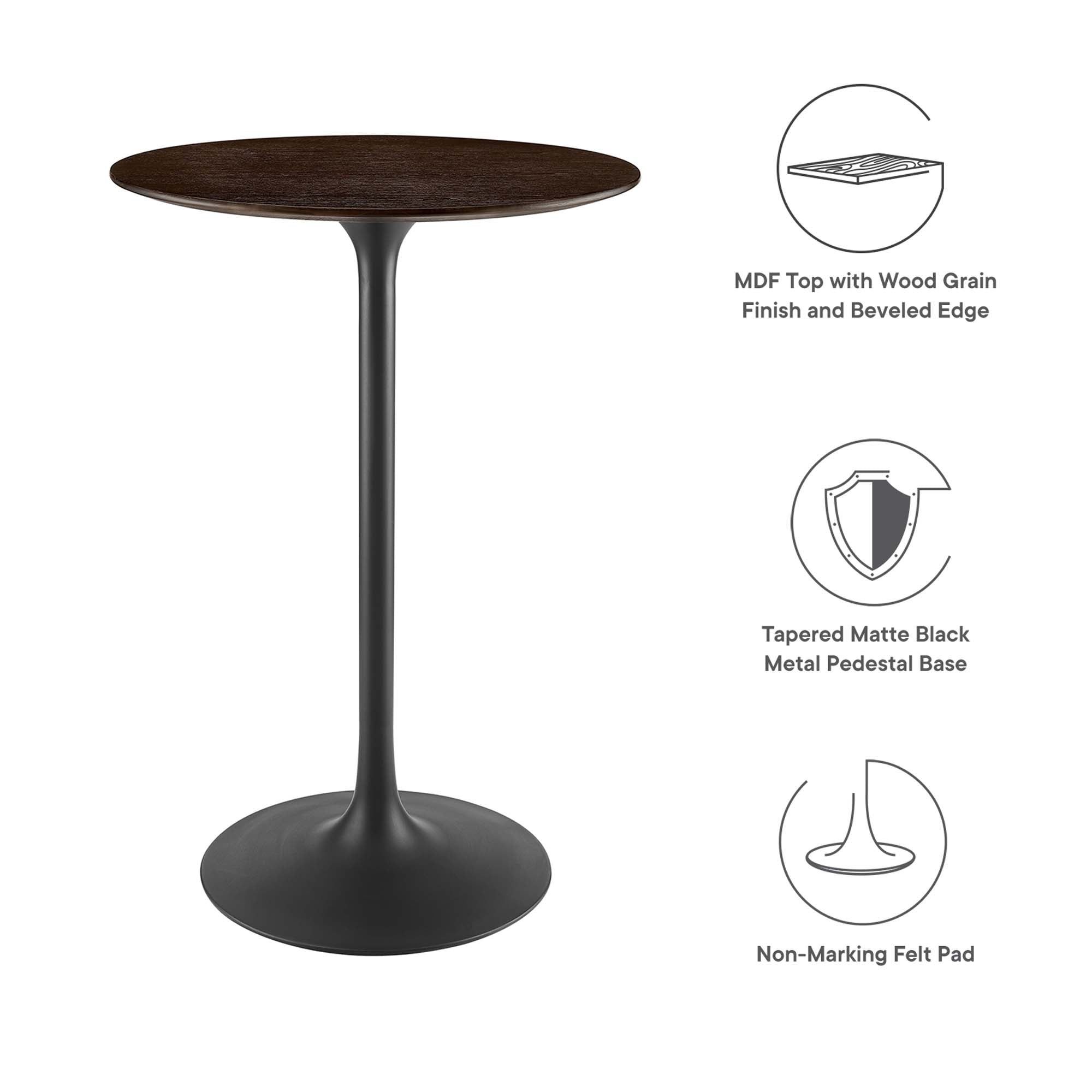 Lippa 28" Round Wood Bar Table