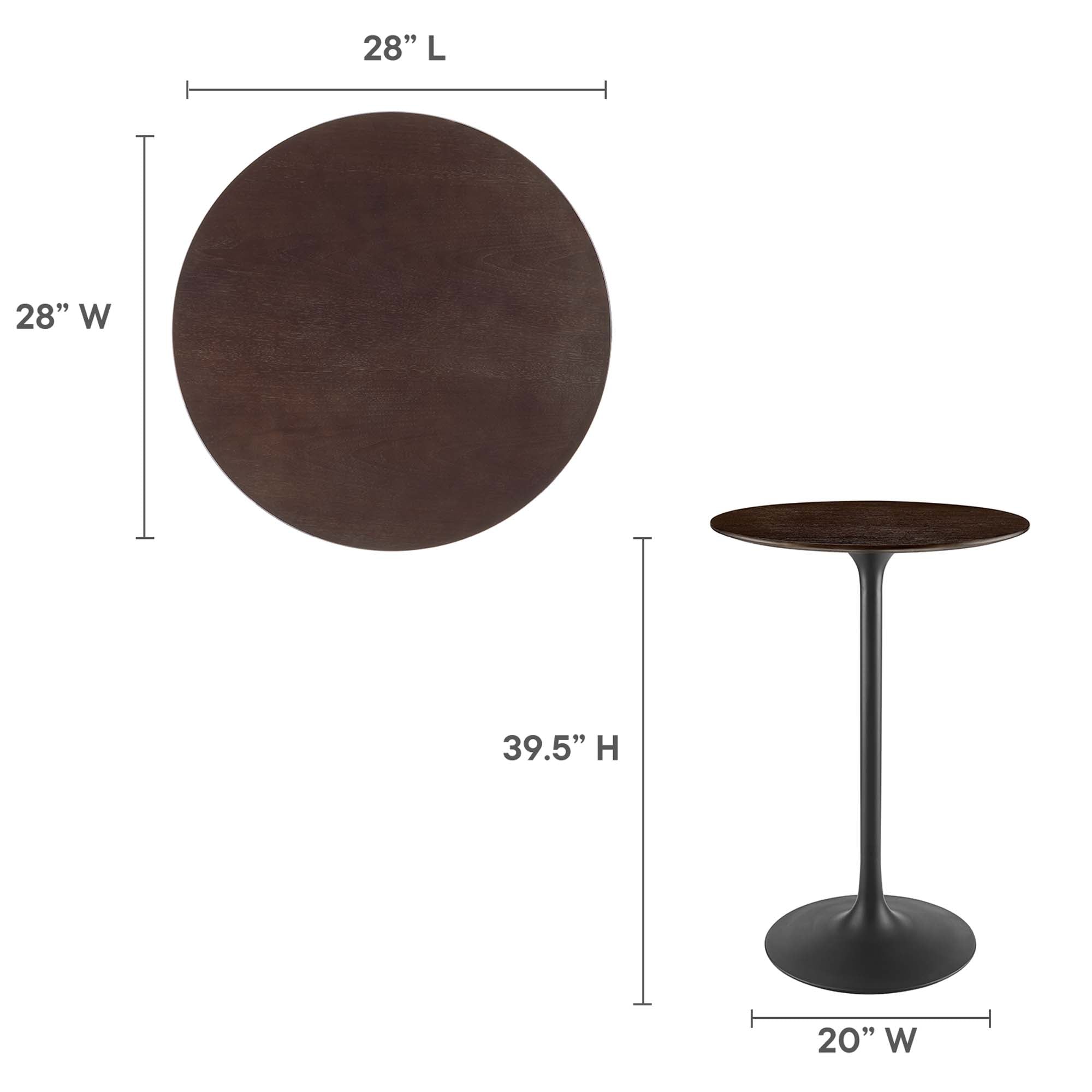 Lippa 28" Round Wood Bar Table