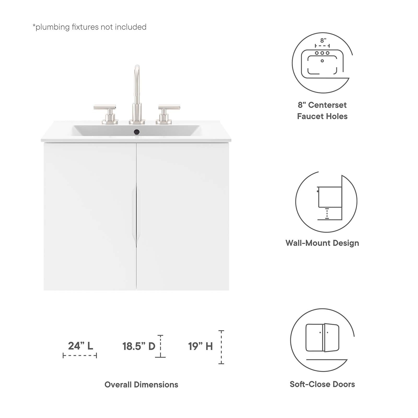 Vitality 24" Bathroom Vanity Cabinet (Sink Basin Not Included)-Bathroom Vanity-Modway-Wall2Wall Furnishings