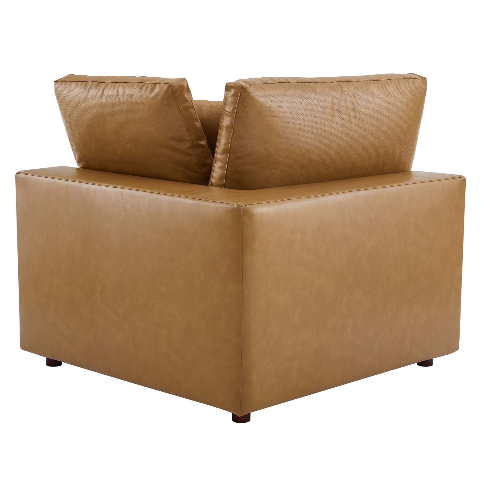 Commix Down Filled Overstuffed Vegan Leather 3-Seater Sofa-Sofa-Modway-Wall2Wall Furnishings