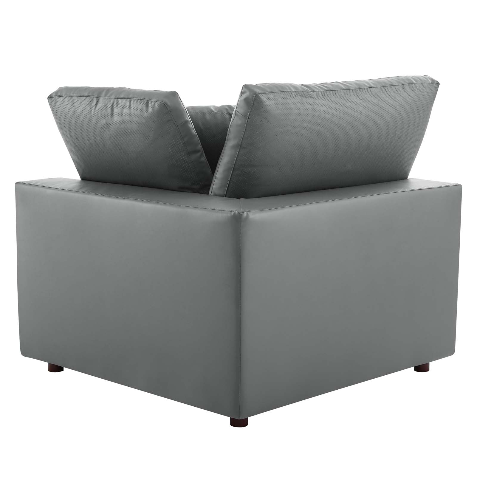 Commix Down Filled Overstuffed Vegan Leather 4-Piece Sectional Sofa-Sectional-Modway-Wall2Wall Furnishings