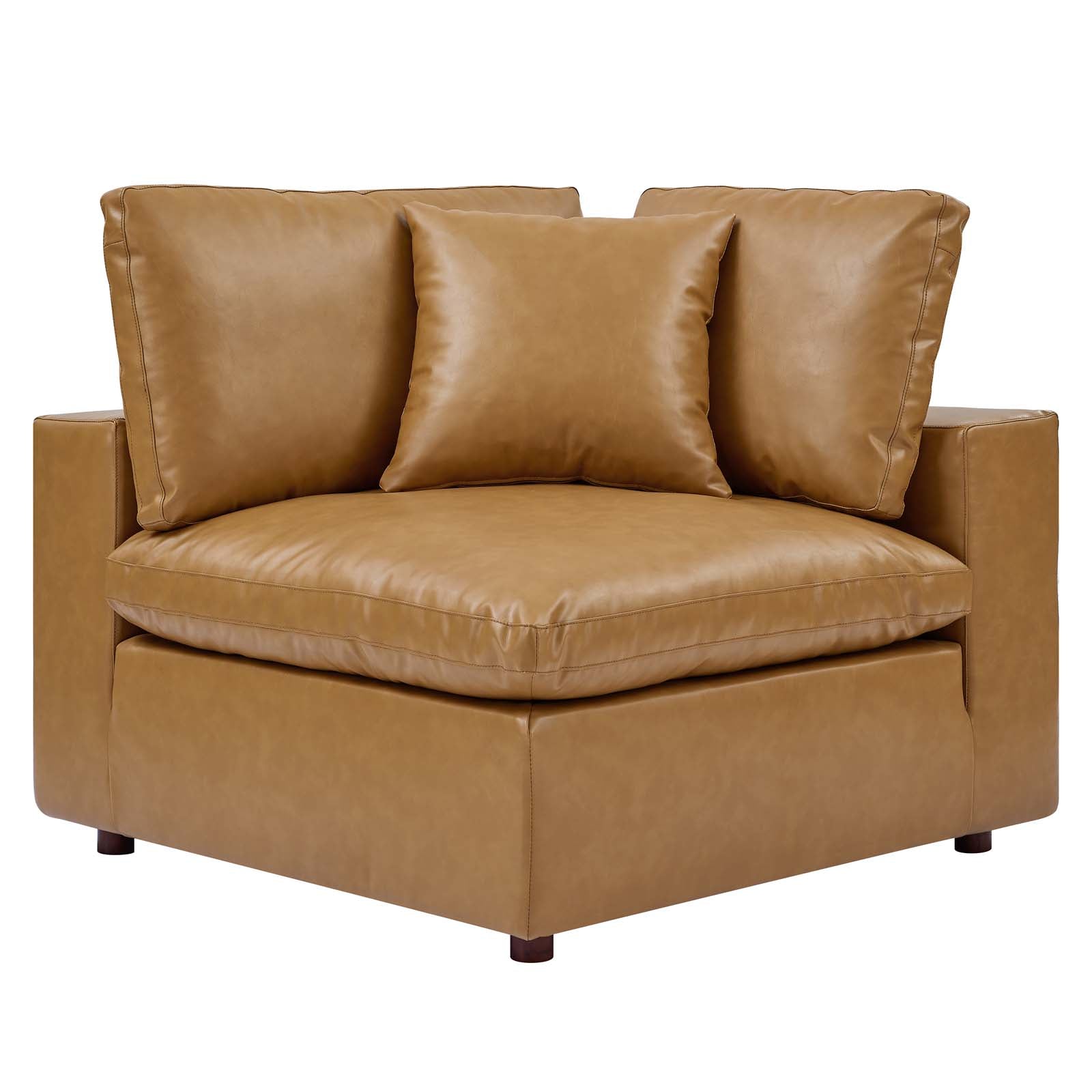 Commix Down Filled Overstuffed Vegan Leather 4-Seater Sofa-Sofa-Modway-Wall2Wall Furnishings