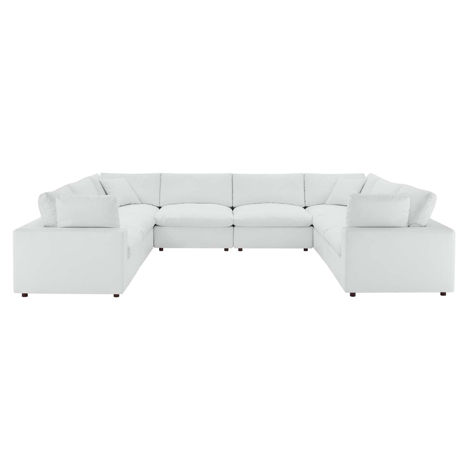 Commix Down Filled Overstuffed Vegan Leather 8-Piece Sectional Sofa-Sectional-Modway-Wall2Wall Furnishings