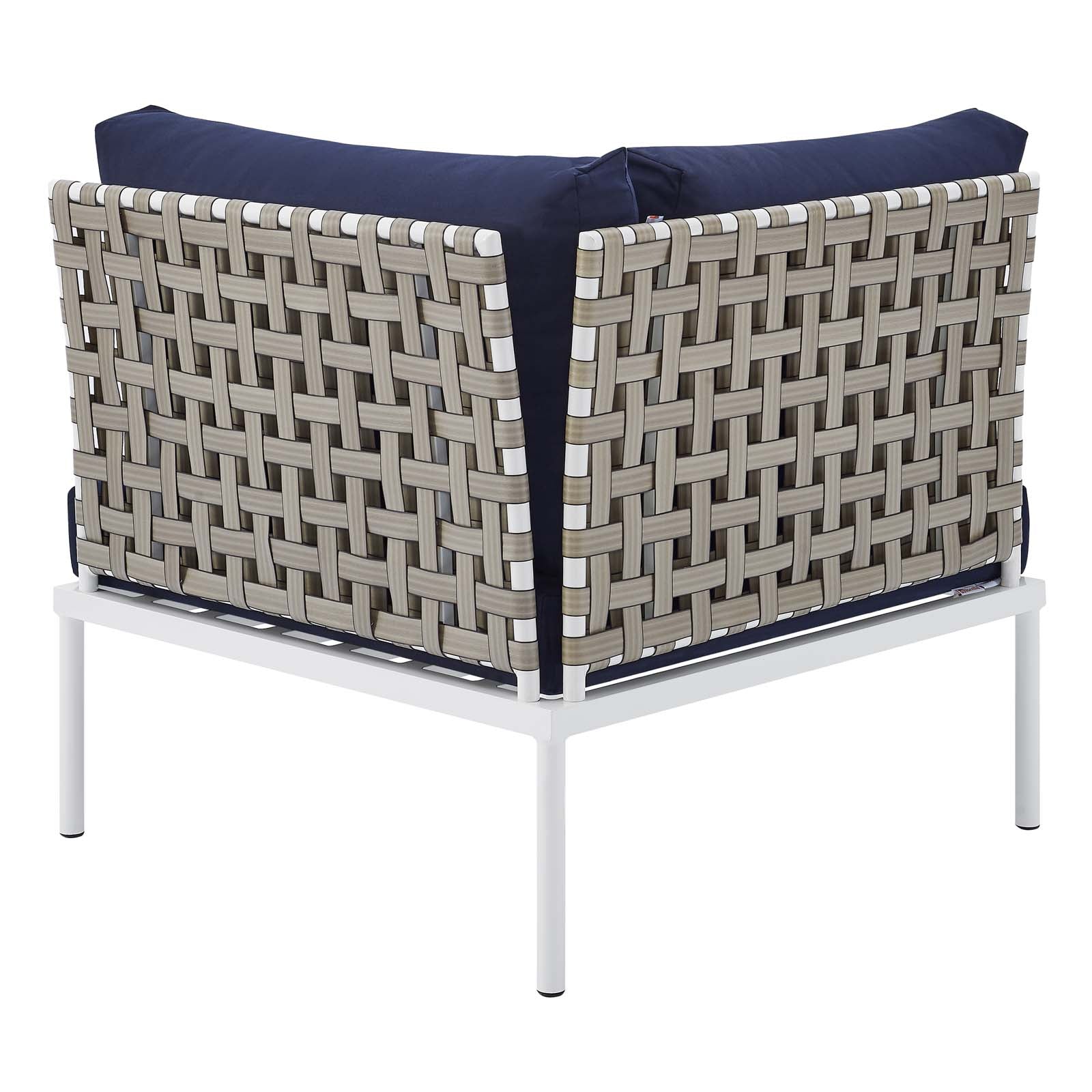 Harmony 6-Piece Sunbrella® Basket Weave Outdoor Patio Aluminum Seating Set-Outdoor Set-Modway-Wall2Wall Furnishings