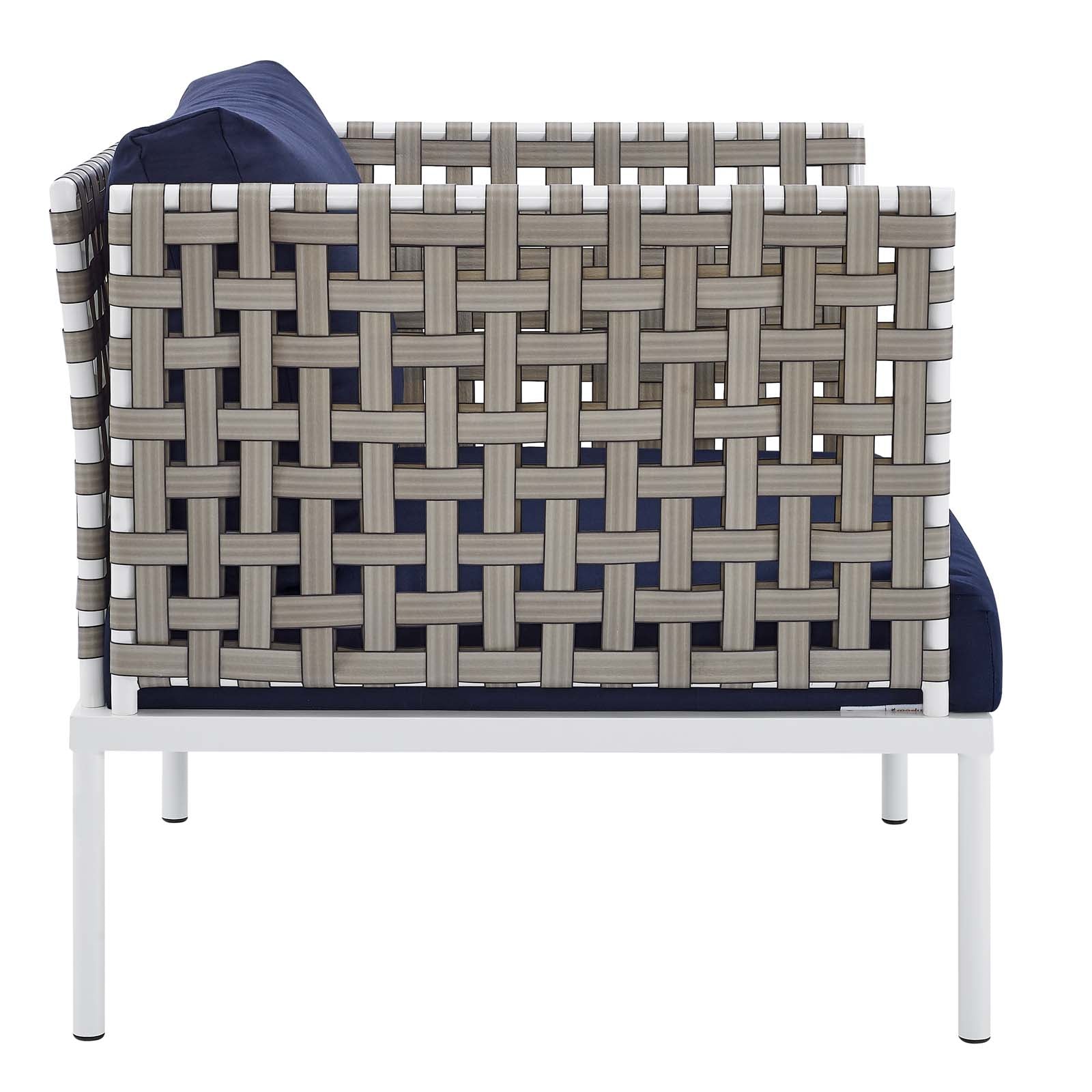 Harmony 7-Piece Sunbrella® Basket Weave Outdoor Patio Aluminum Sectional Sofa Set-Outdoor Set-Modway-Wall2Wall Furnishings