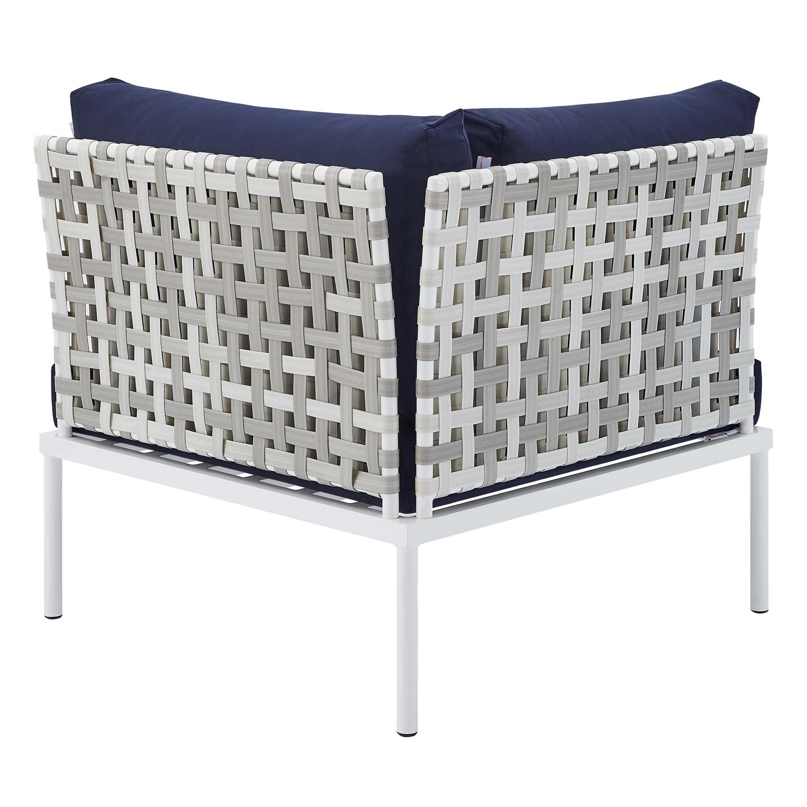 Harmony 8-Piece Sunbrella® Basket Weave Outdoor Patio Aluminum Sectional Sofa Set-Outdoor Set-Modway-Wall2Wall Furnishings