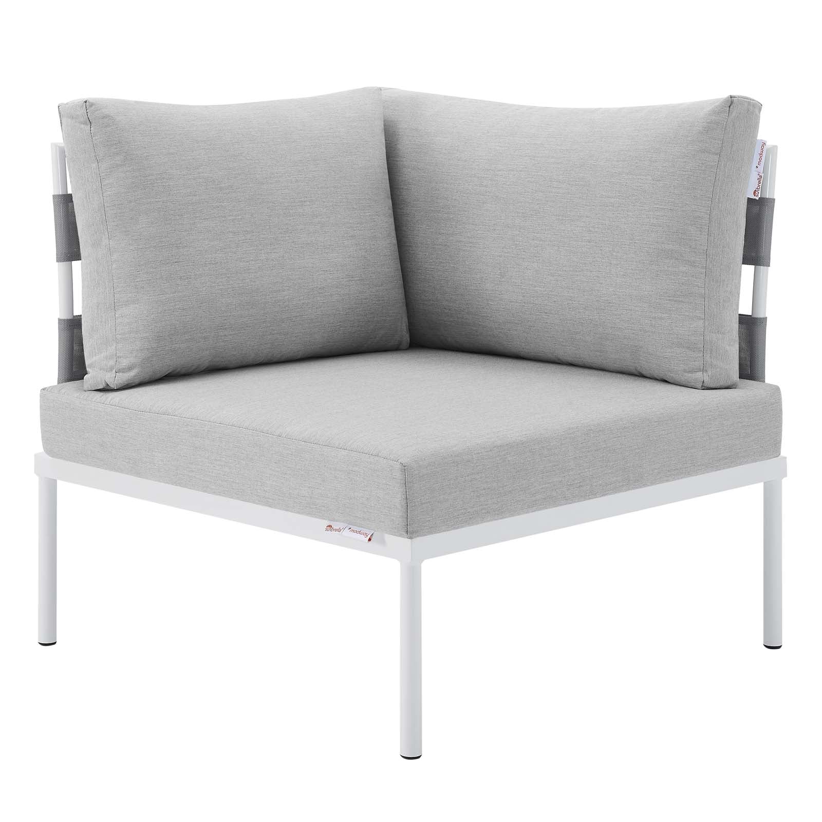 Harmony 8-Piece Sunbrella® Outdoor Patio Aluminum Sectional Sofa Set-Outdoor Set-Modway-Wall2Wall Furnishings