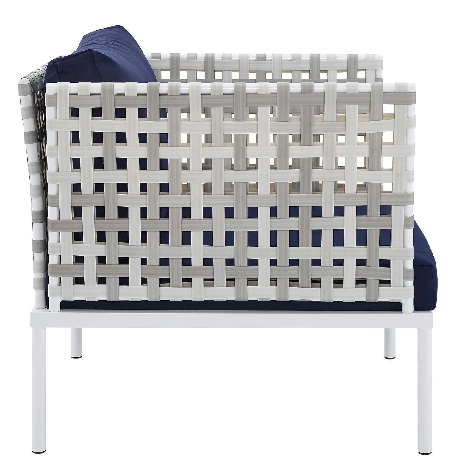 Harmony 8-Piece Sunbrella® Basket Weave Outdoor Patio Aluminum Seating Set-Outdoor Set-Modway-Wall2Wall Furnishings