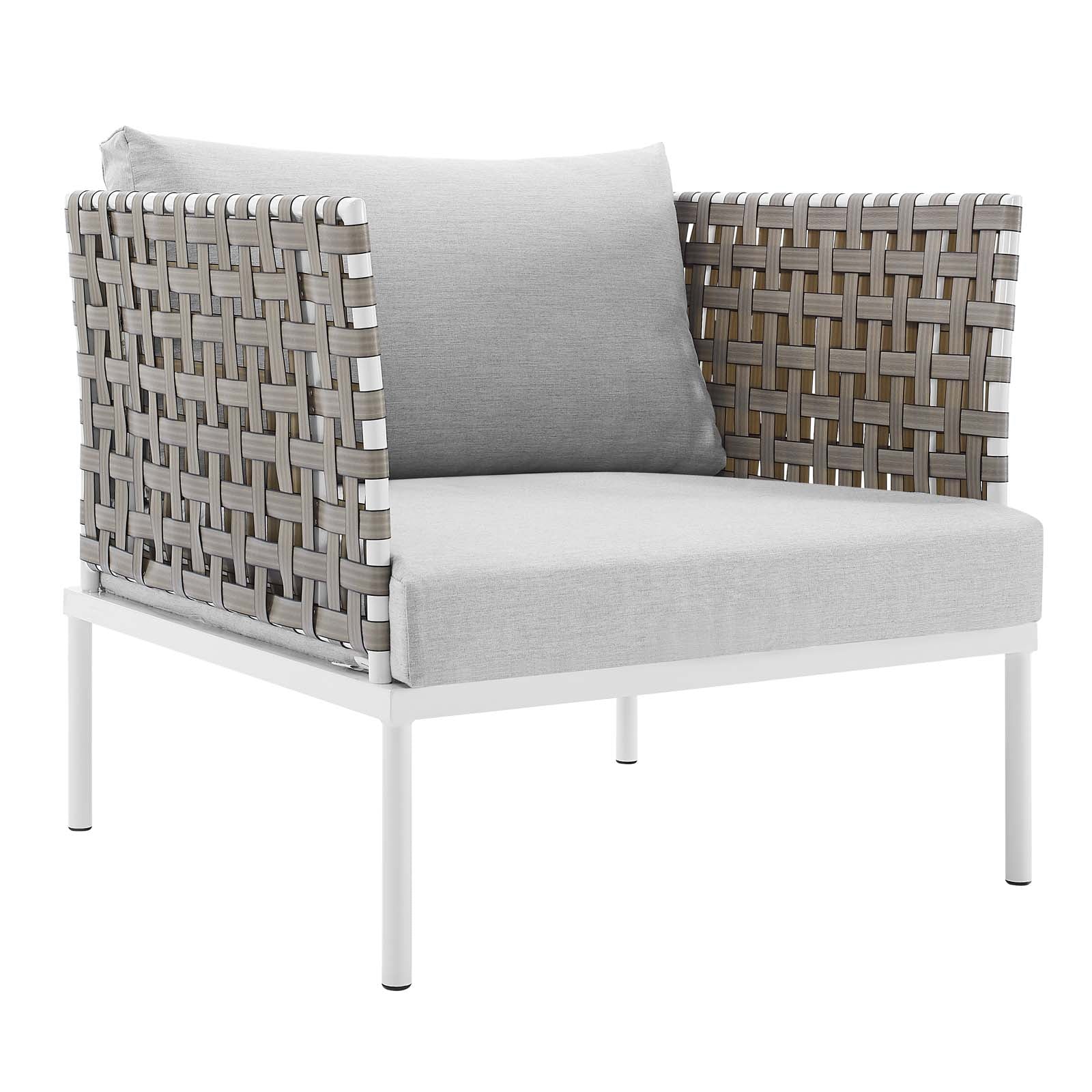 Harmony 10-Piece Sunbrella® Basket Weave Outdoor Patio Aluminum Sectional Sofa Set-Outdoor Set-Modway-Wall2Wall Furnishings