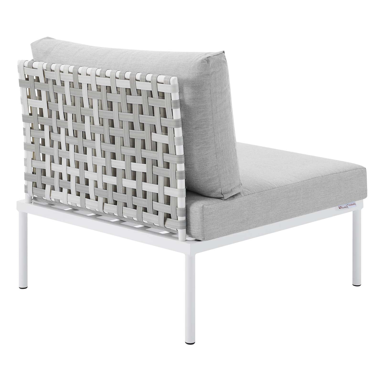 Harmony Sunbrella® Basket Weave Outdoor Patio Aluminum Armless Chair-Outdoor Chair-Modway-Wall2Wall Furnishings