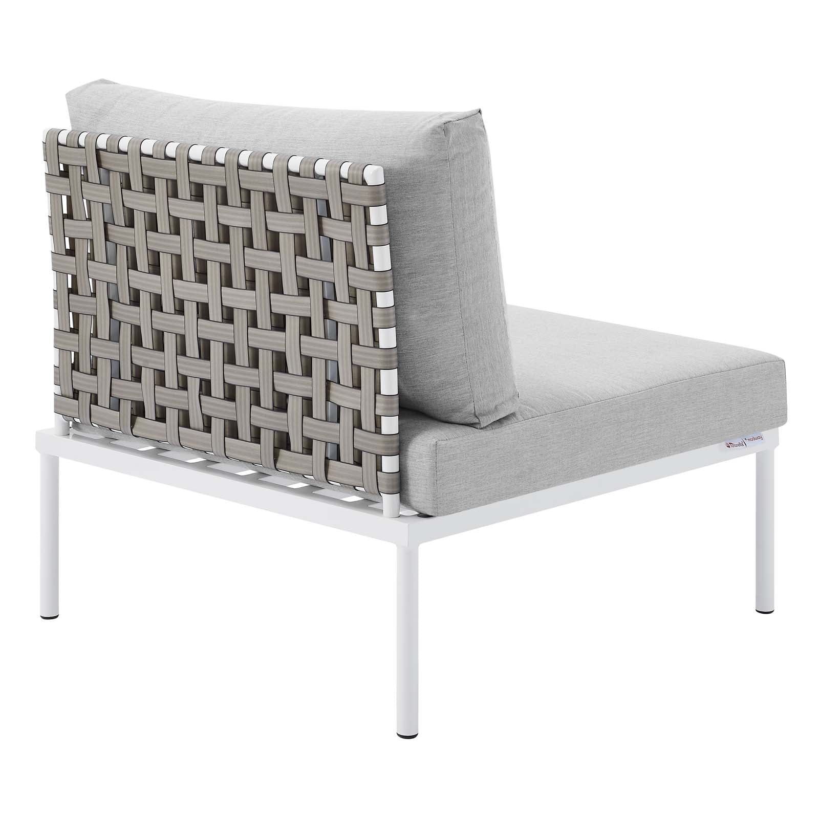 Harmony Sunbrella® Basket Weave Outdoor Patio Aluminum Armless Chair-Outdoor Chair-Modway-Wall2Wall Furnishings