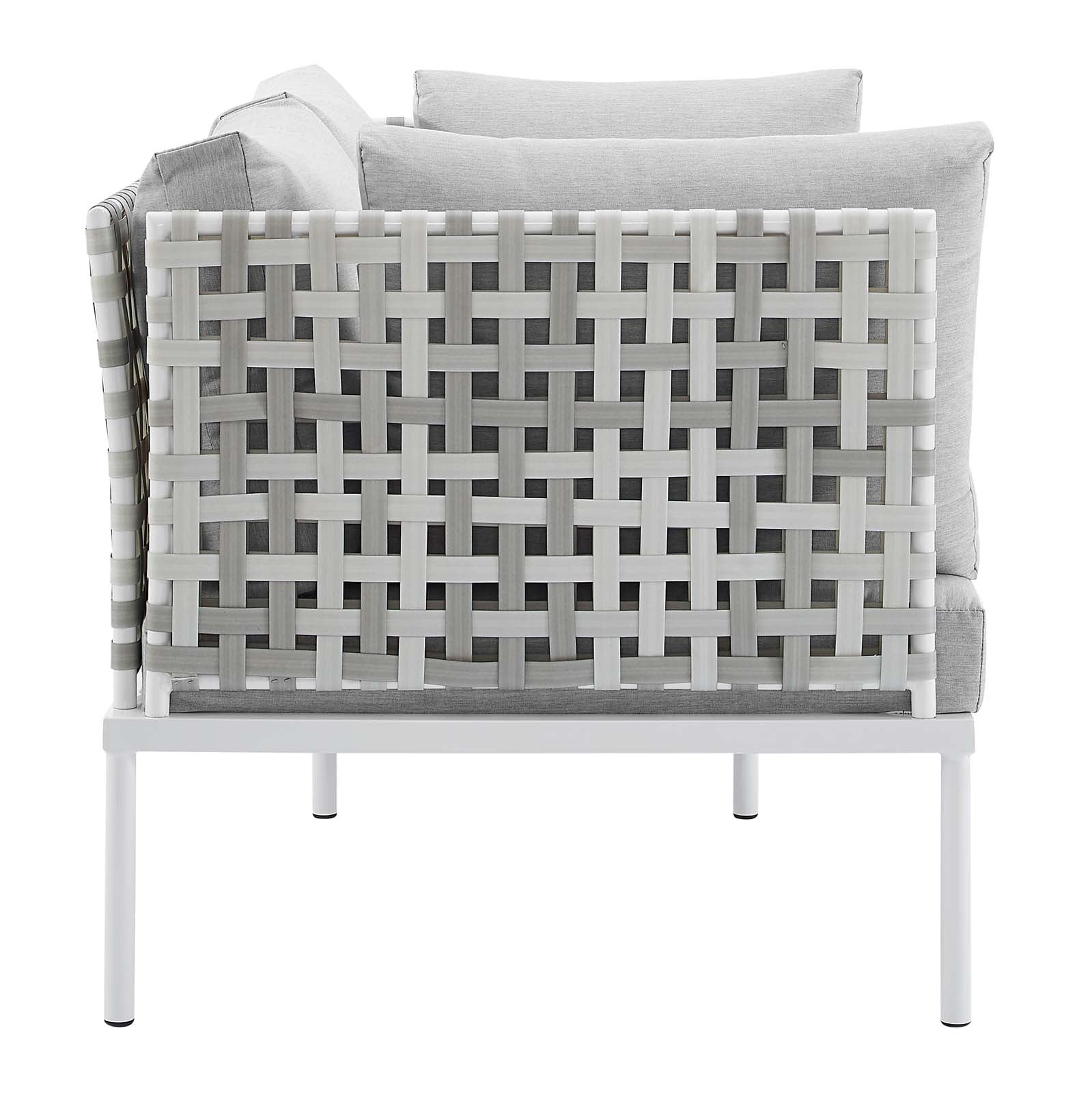 Harmony Sunbrella® Basket Weave Outdoor Patio Aluminum Loveseat-Outdoor Loveseat-Modway-Wall2Wall Furnishings