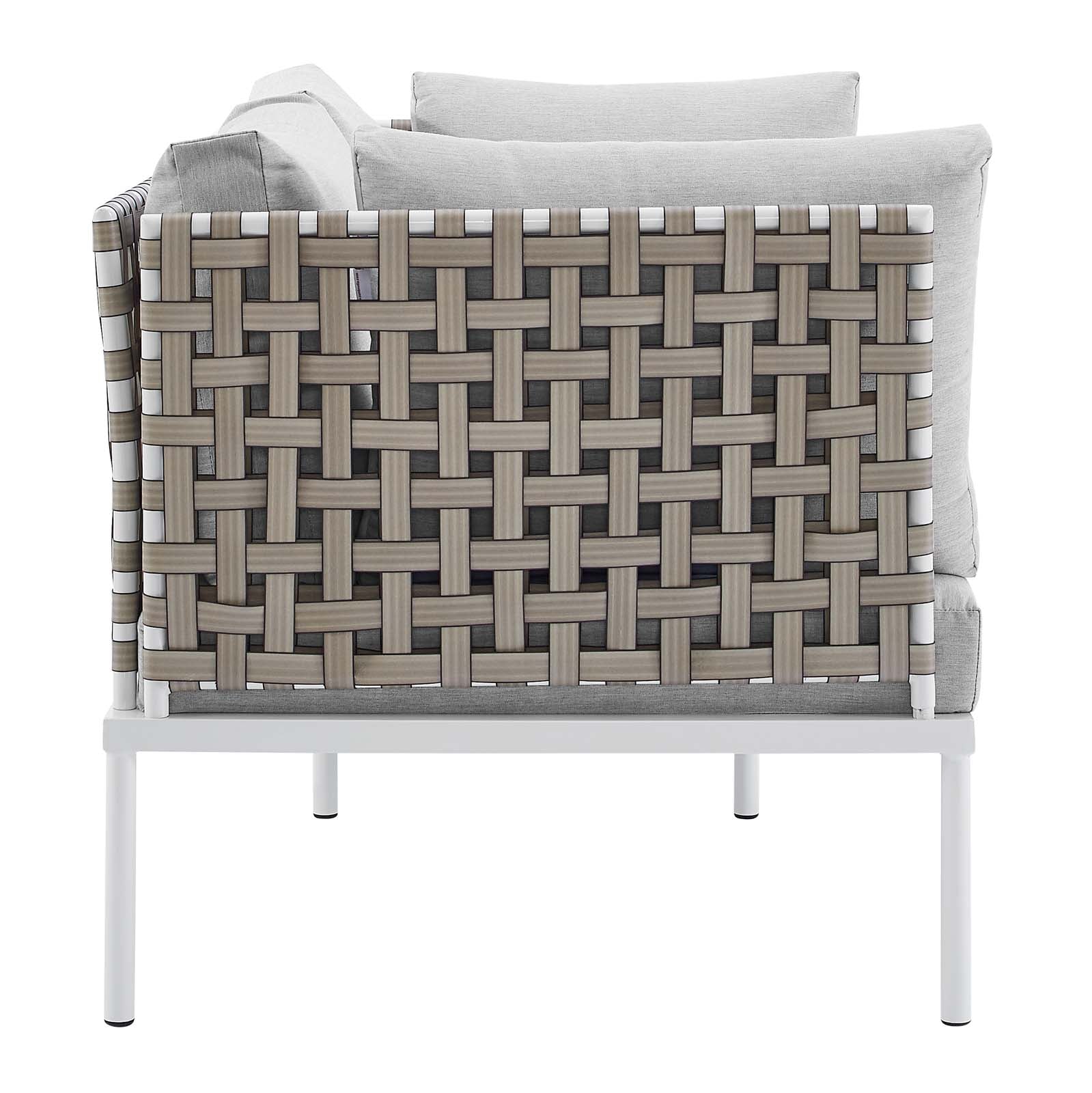 Harmony Sunbrella® Basket Weave Outdoor Patio Aluminum Loveseat-Outdoor Loveseat-Modway-Wall2Wall Furnishings
