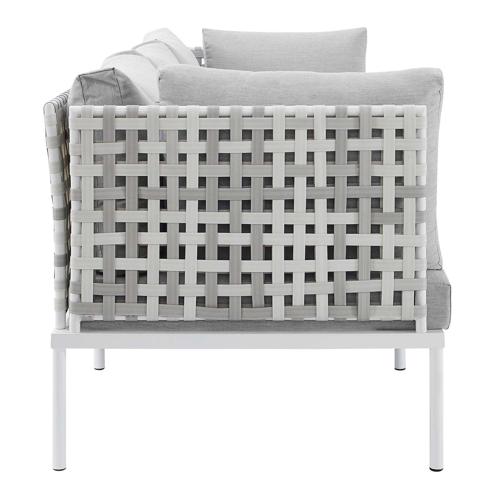 Harmony Sunbrella® Basket Weave Outdoor Patio Aluminum Sofa-Outdoor Sofa-Modway-Wall2Wall Furnishings