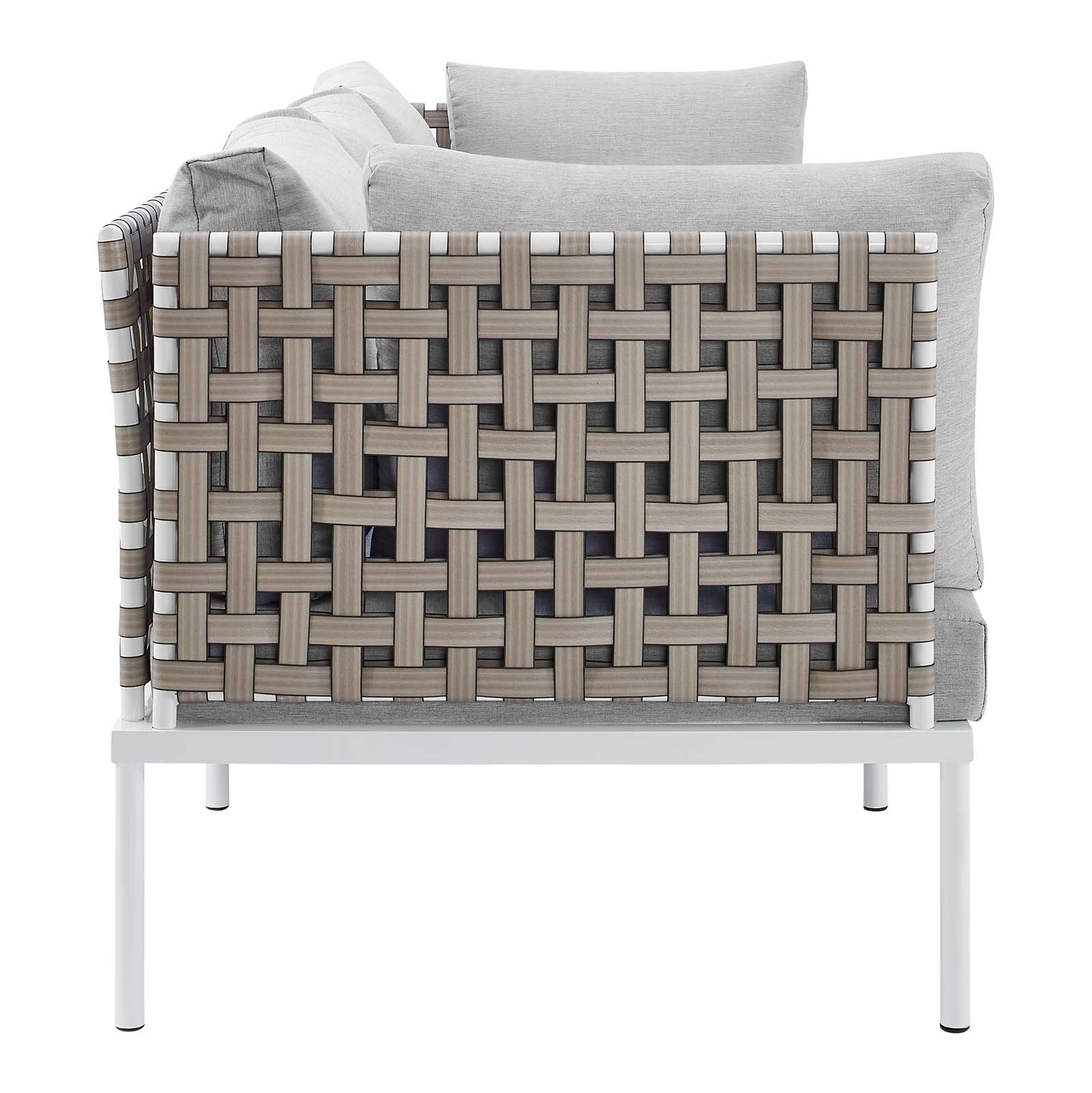 Harmony Sunbrella® Basket Weave Outdoor Patio Aluminum Sofa-Outdoor Sofa-Modway-Wall2Wall Furnishings