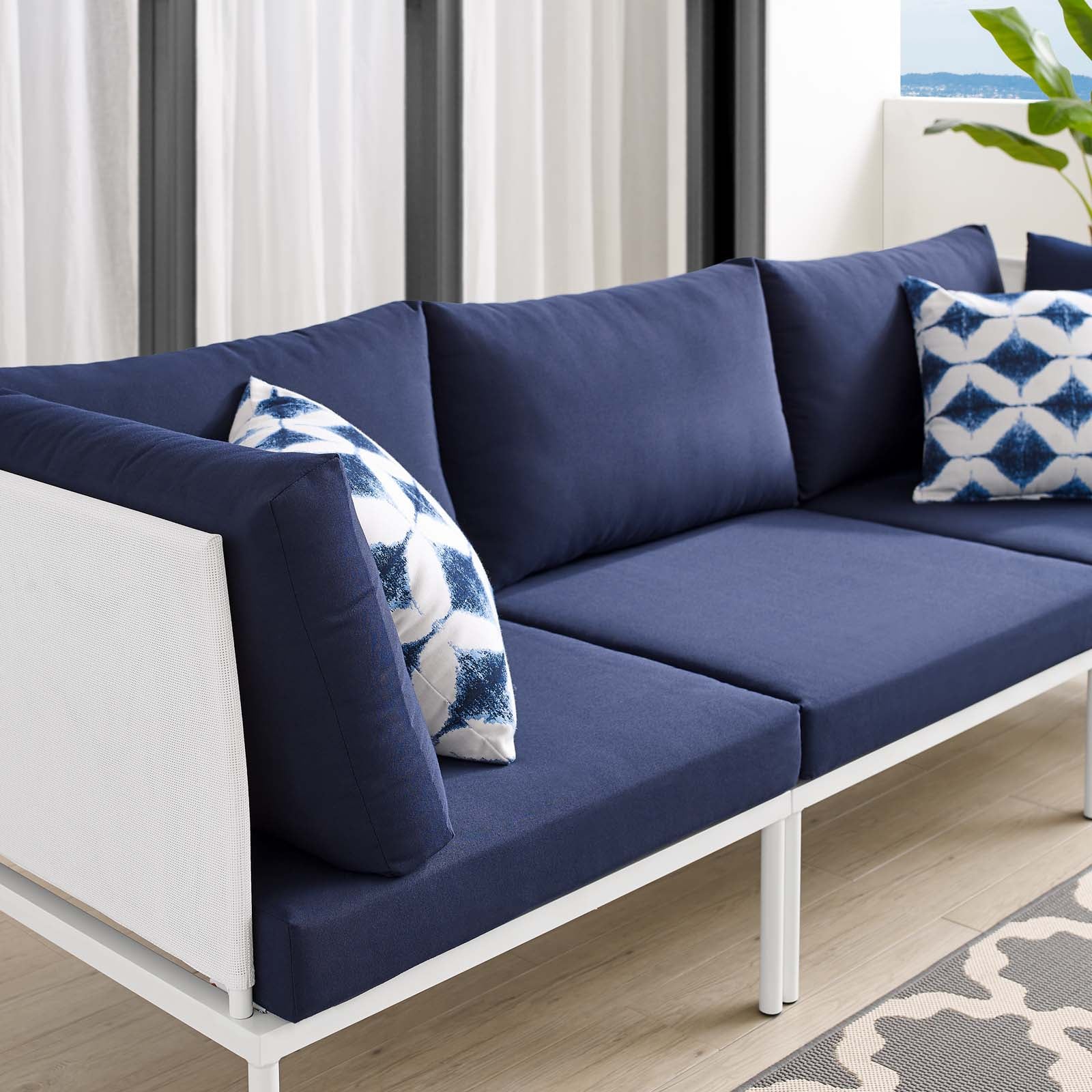 Harmony Sunbrella® Outdoor Patio Aluminum Sofa-Outdoor Sofa-Modway-Wall2Wall Furnishings