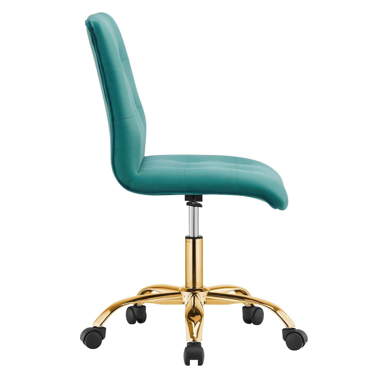 Prim Armless Performance Velvet Office Chair-Desk Chair-Modway-Wall2Wall Furnishings