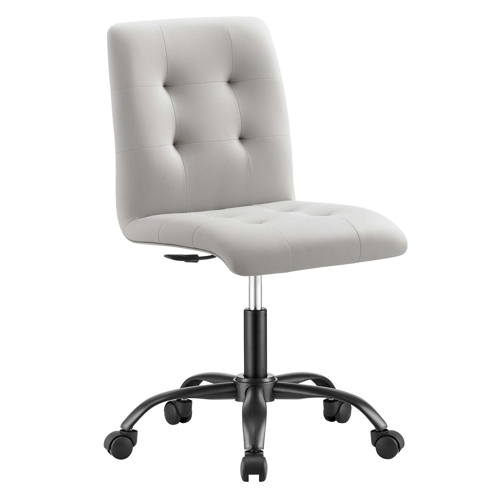 Prim Armless Vegan Leather Office Chair-Desk Chair-Modway-Wall2Wall Furnishings