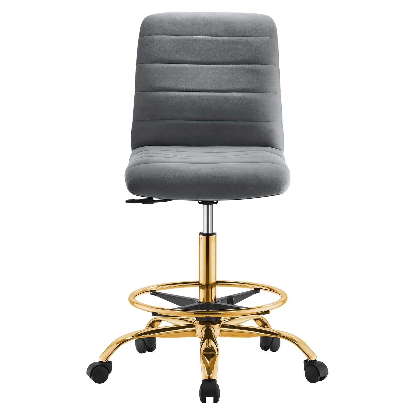 Ripple Armless Performance Velvet Drafting Chair-Desk Chair-Modway-Wall2Wall Furnishings