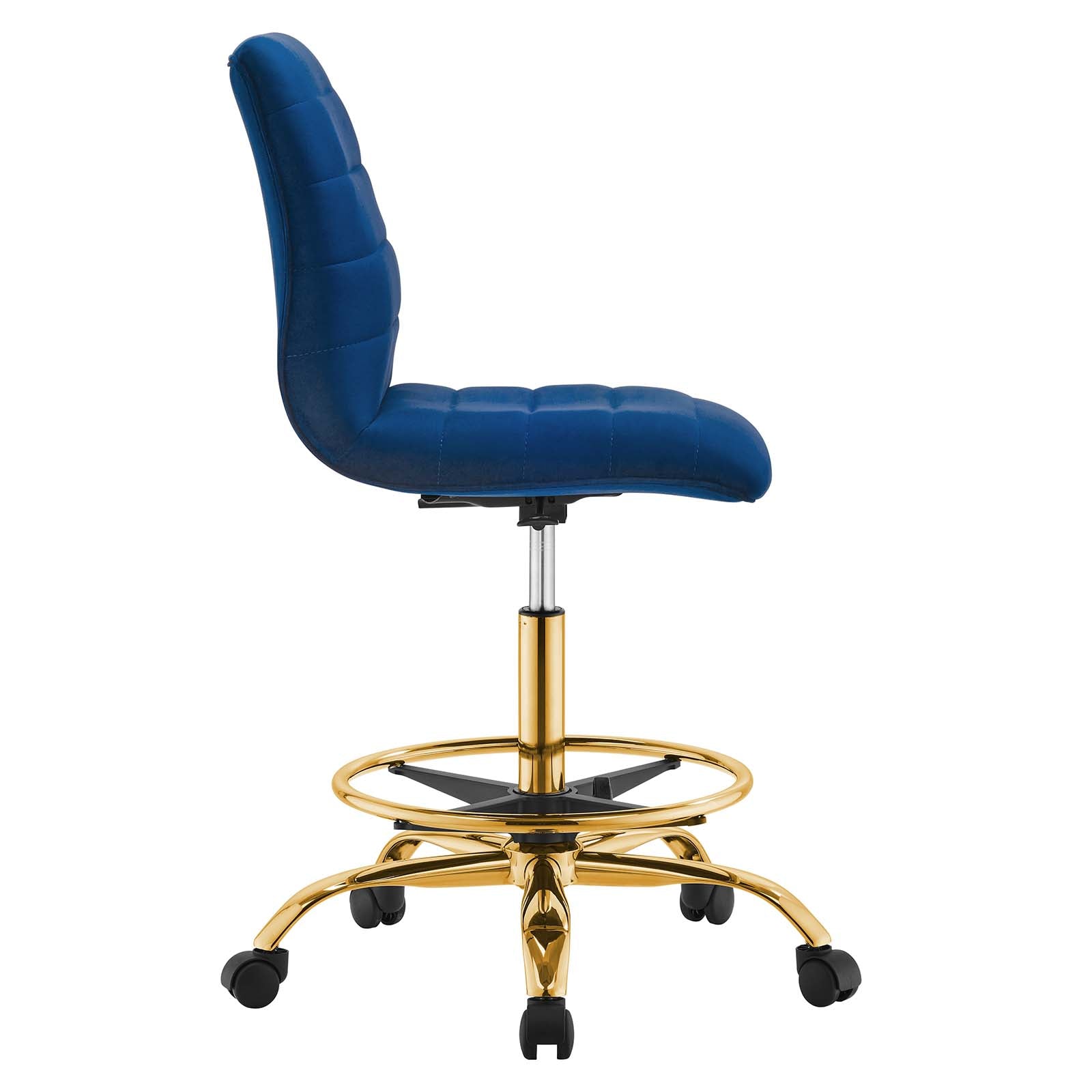 Ripple Armless Performance Velvet Drafting Chair-Desk Chair-Modway-Wall2Wall Furnishings