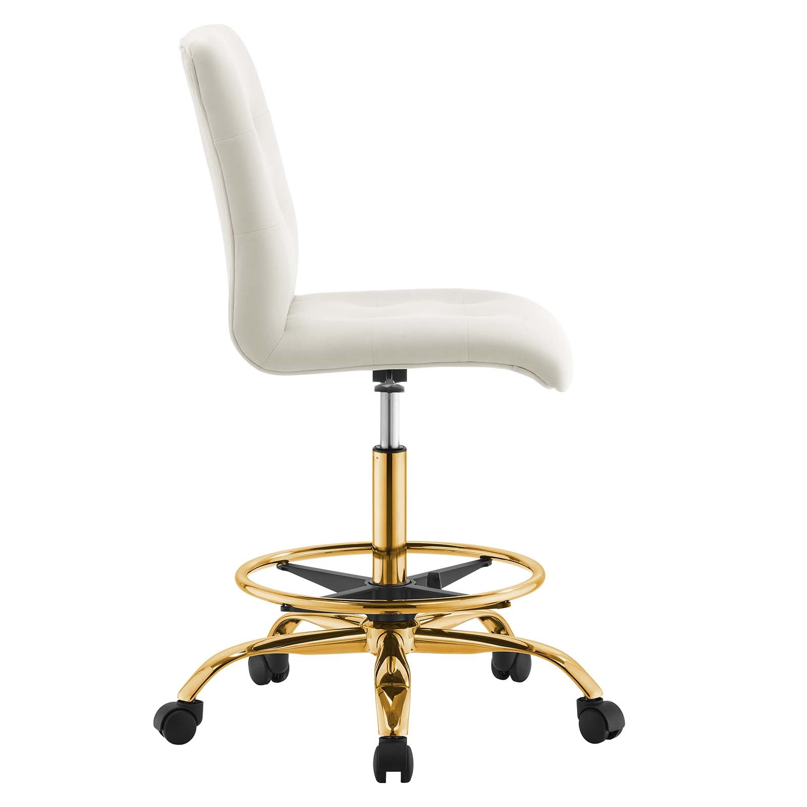 Prim Armless Performance Velvet Drafting Chair-Desk Chair-Modway-Wall2Wall Furnishings