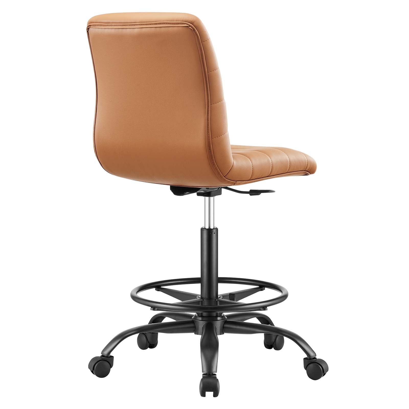 Ripple Armless Vegan Leather Drafting Chair-Desk Chair-Modway-Wall2Wall Furnishings