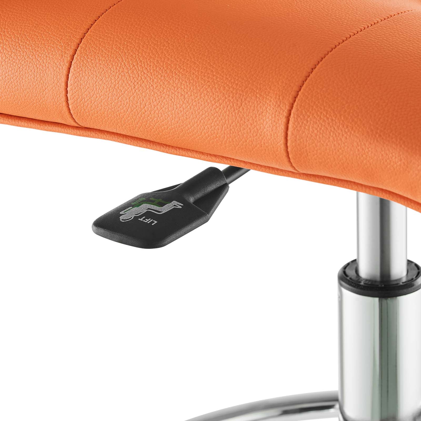 Prim Armless Vegan Leather Drafting Chair-Desk Chair-Modway-Wall2Wall Furnishings