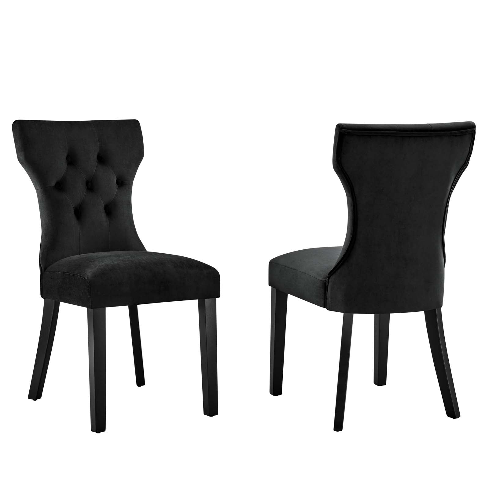 Silhouette Performance Velvet Dining Chairs - Set of 2-Dining Chair-Modway-Wall2Wall Furnishings