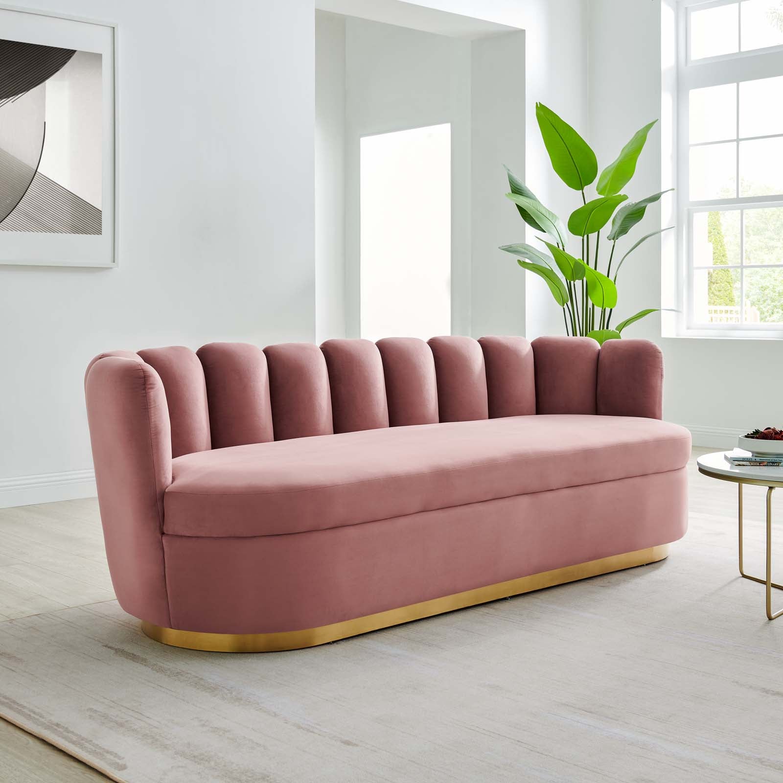 Victoria Channel Tufted Performance Velvet Sofa-Sofa-Modway-Wall2Wall Furnishings