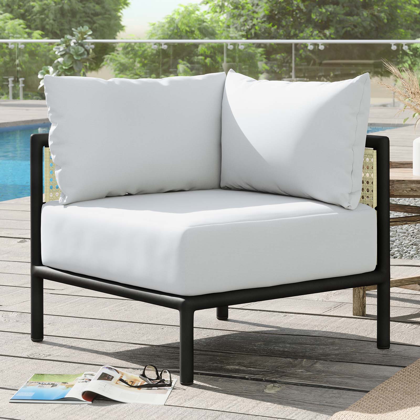 Hanalei Outdoor Patio Corner Chair-Outdoor Chair-Modway-Wall2Wall Furnishings