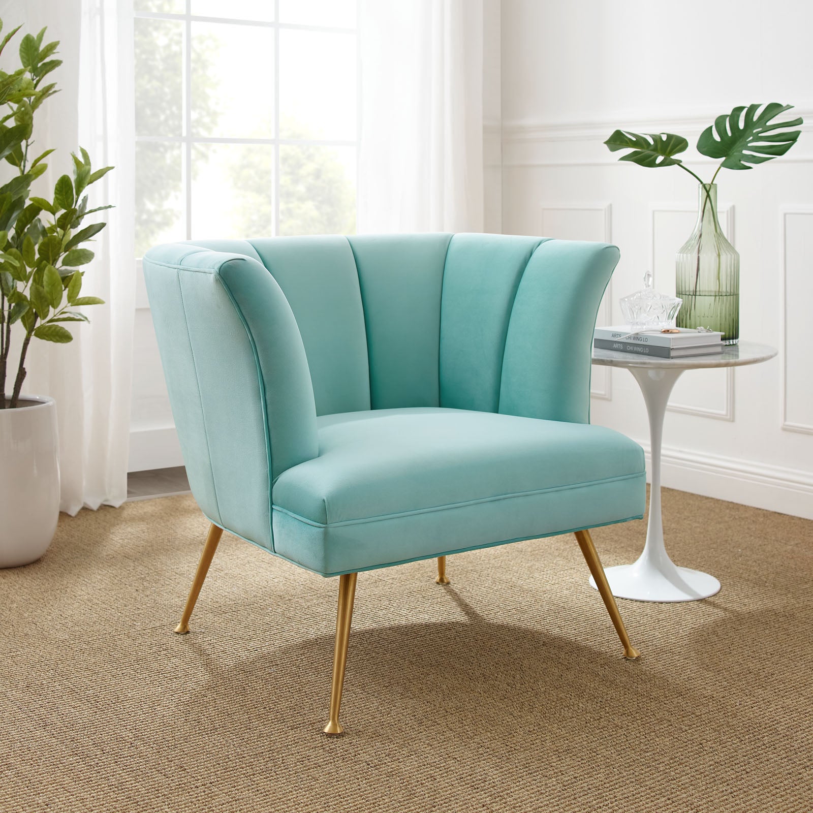 Veronica Channel Tufted Performance Velvet Armchair-Armchair-Modway-Wall2Wall Furnishings
