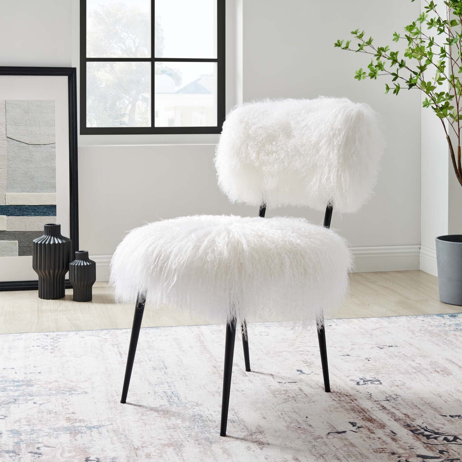 Skylar Sheepskin Chair-Chair-Modway-Wall2Wall Furnishings