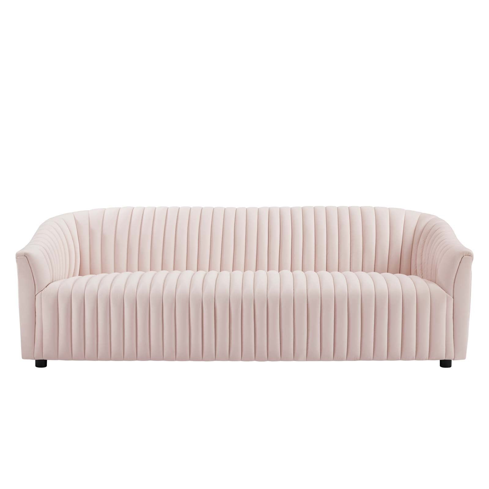 Announce Performance Velvet Channel Tufted Sofa-Sofa-Modway-Wall2Wall Furnishings