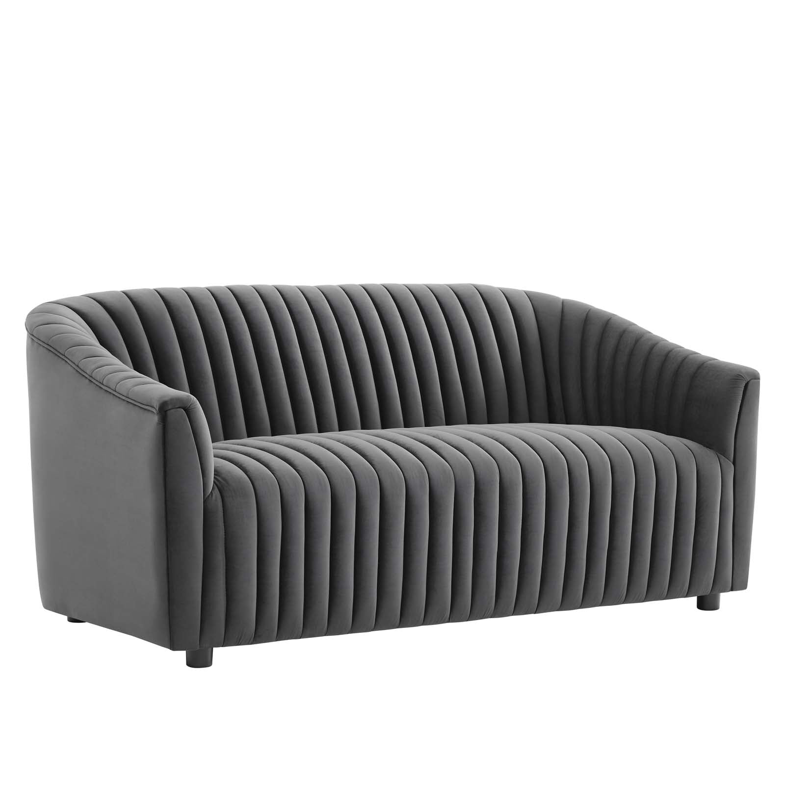 Announce Performance Velvet Channel Tufted Loveseat-Loveseat-Modway-Wall2Wall Furnishings
