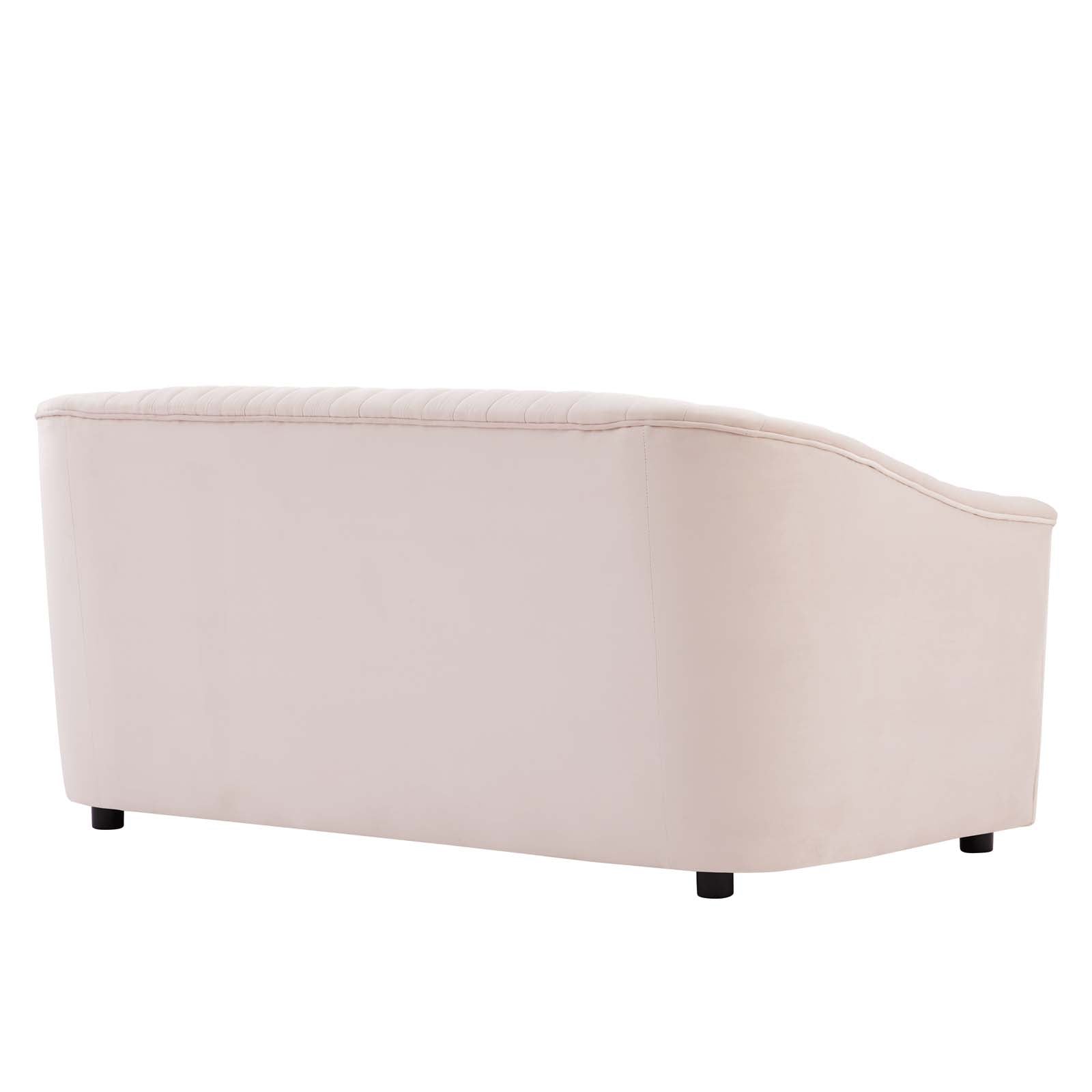Announce Performance Velvet Channel Tufted Loveseat-Loveseat-Modway-Wall2Wall Furnishings
