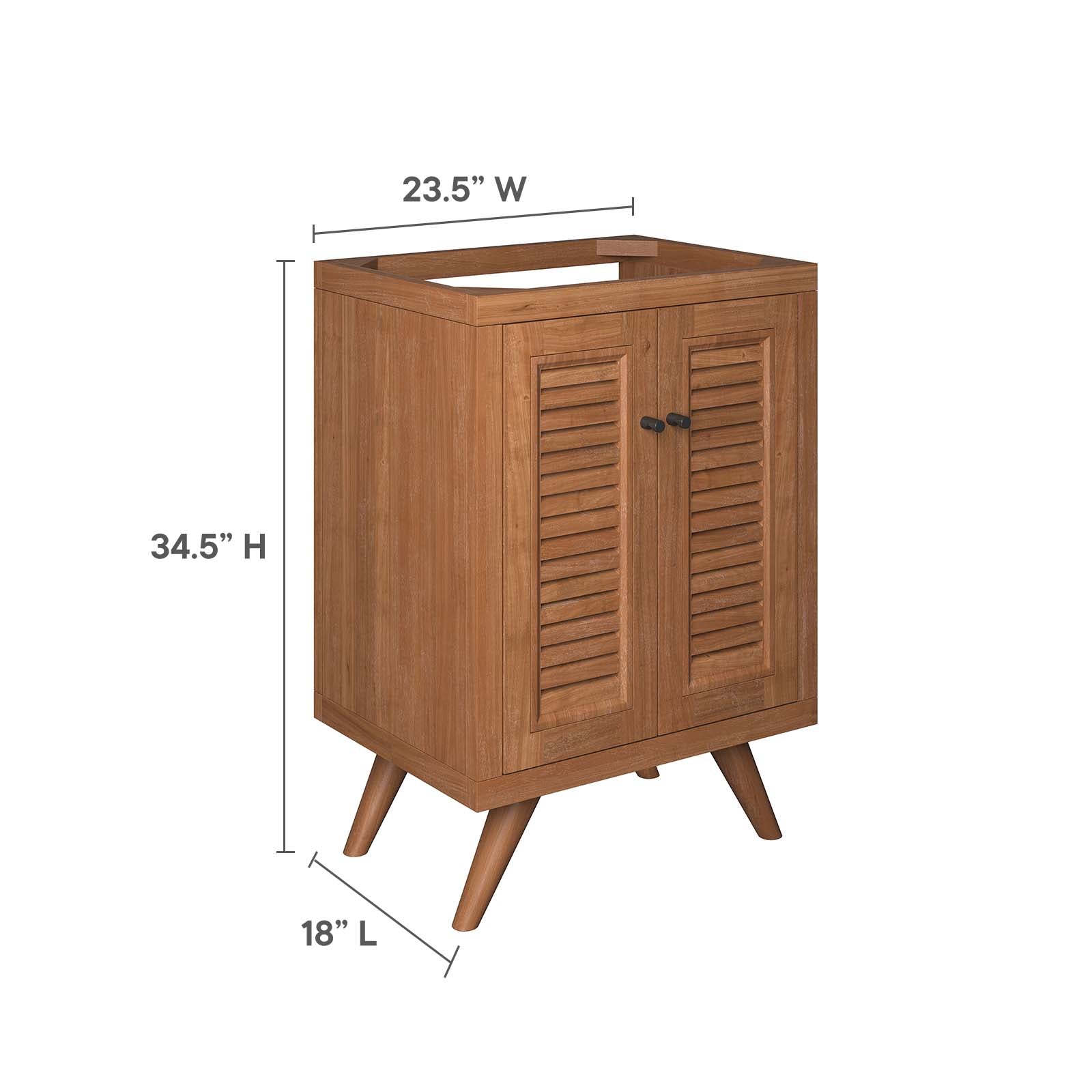 Birdie 24" Teak Wood Bathroom Vanity Cabinet (Sink Basin Not Included)-Bathroom Vanity-Modway-Wall2Wall Furnishings