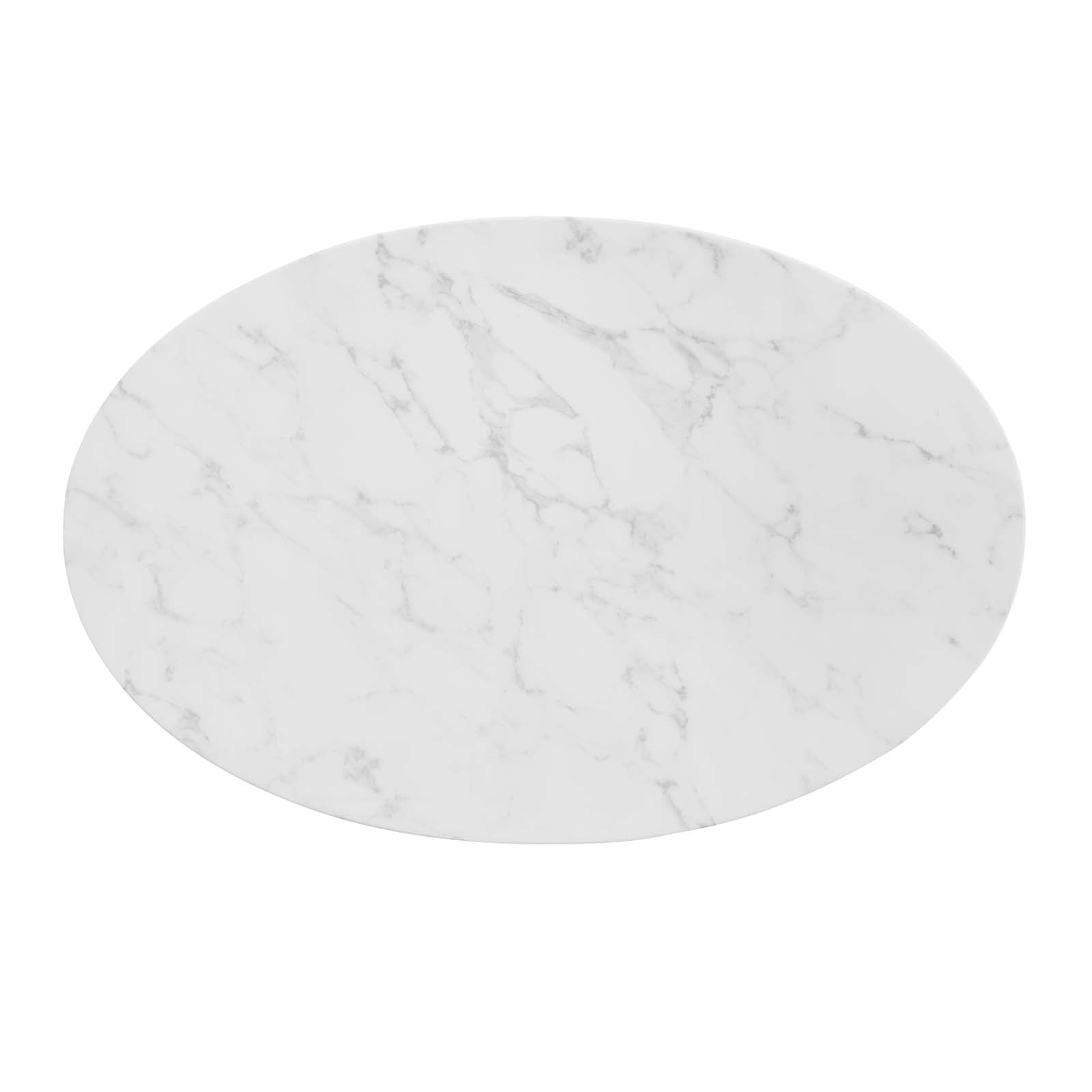 Zinque 42" Oval Artificial Marble Dining Table-Dining Table-Modway-Wall2Wall Furnishings