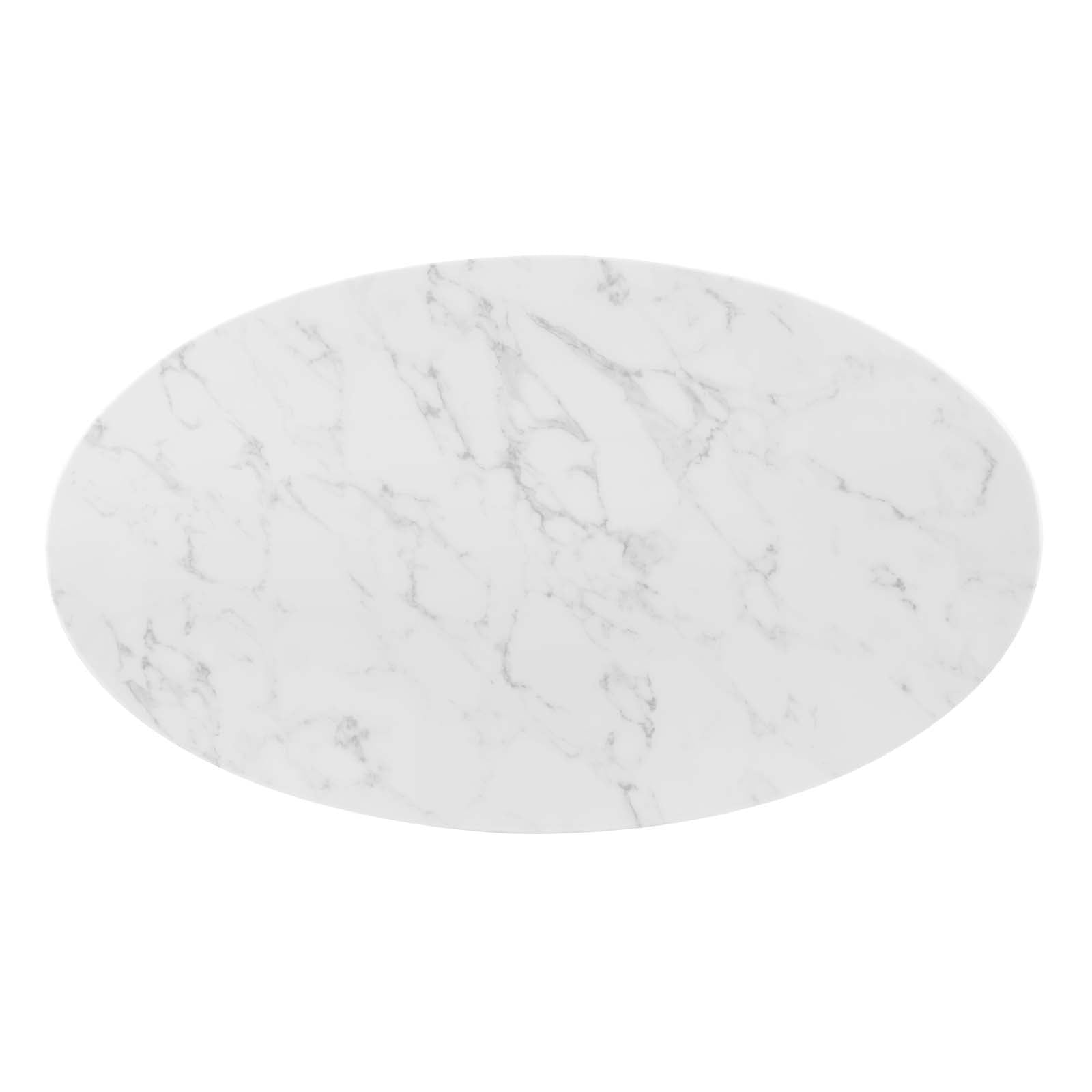 Zinque 48" Oval Artificial Marble Dining Table-Dining Table-Modway-Wall2Wall Furnishings