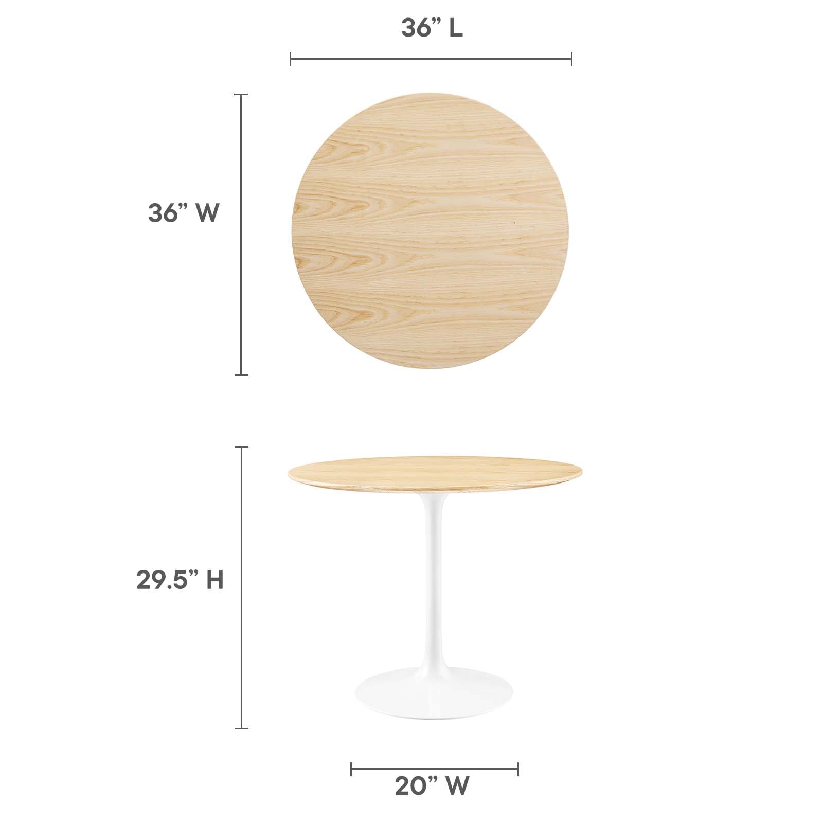 Lippa 36" Dining Table-Dining Table-Modway-Wall2Wall Furnishings
