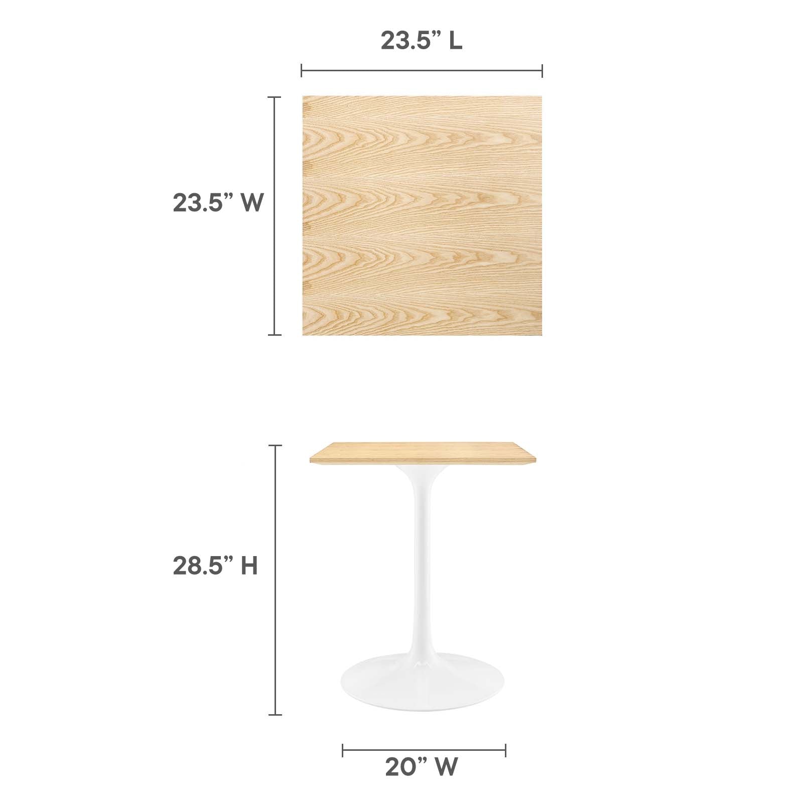Lippa 24" Square Dining Table-Dining Table-Modway-Wall2Wall Furnishings