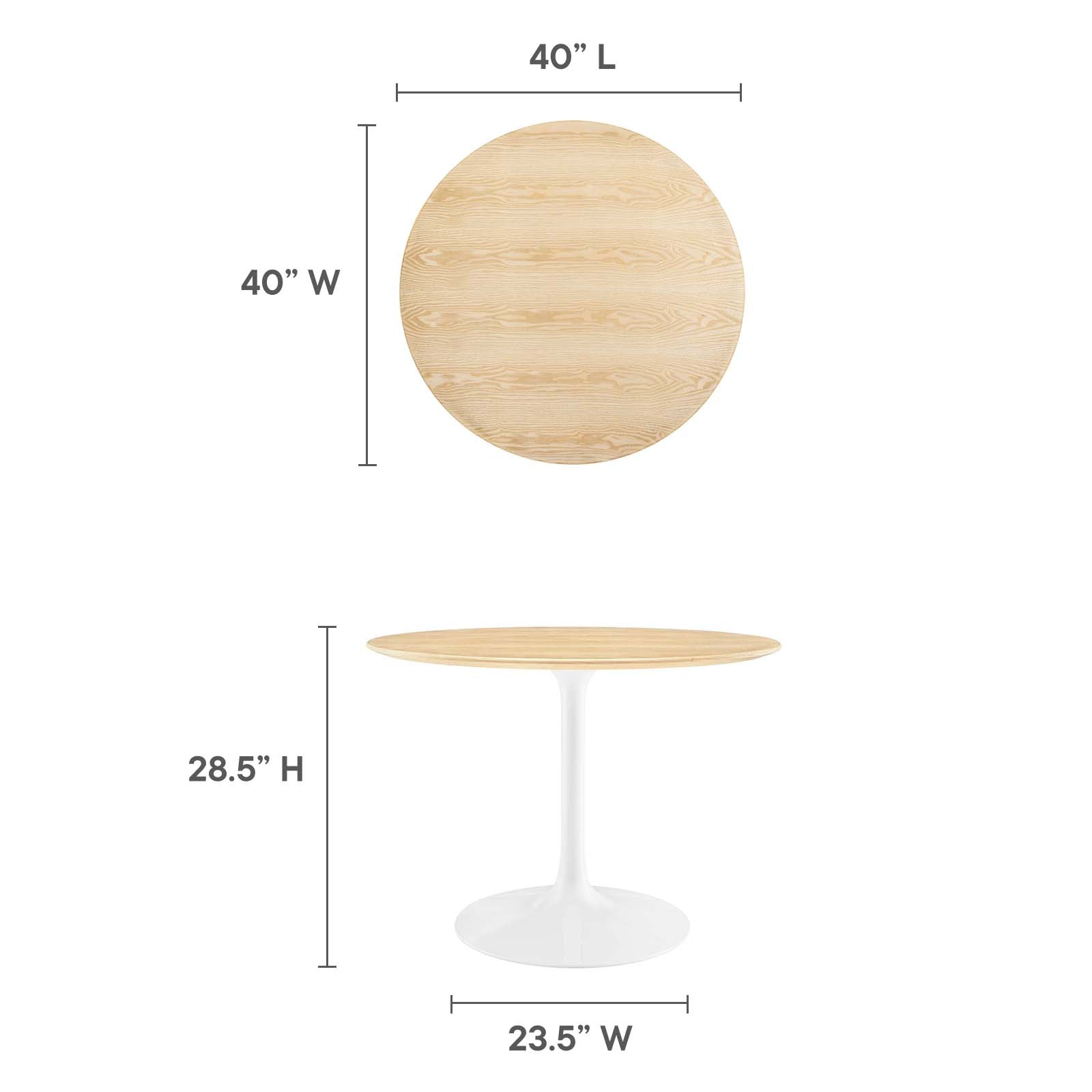 Lippa 40" Dining Table-Dining Table-Modway-Wall2Wall Furnishings