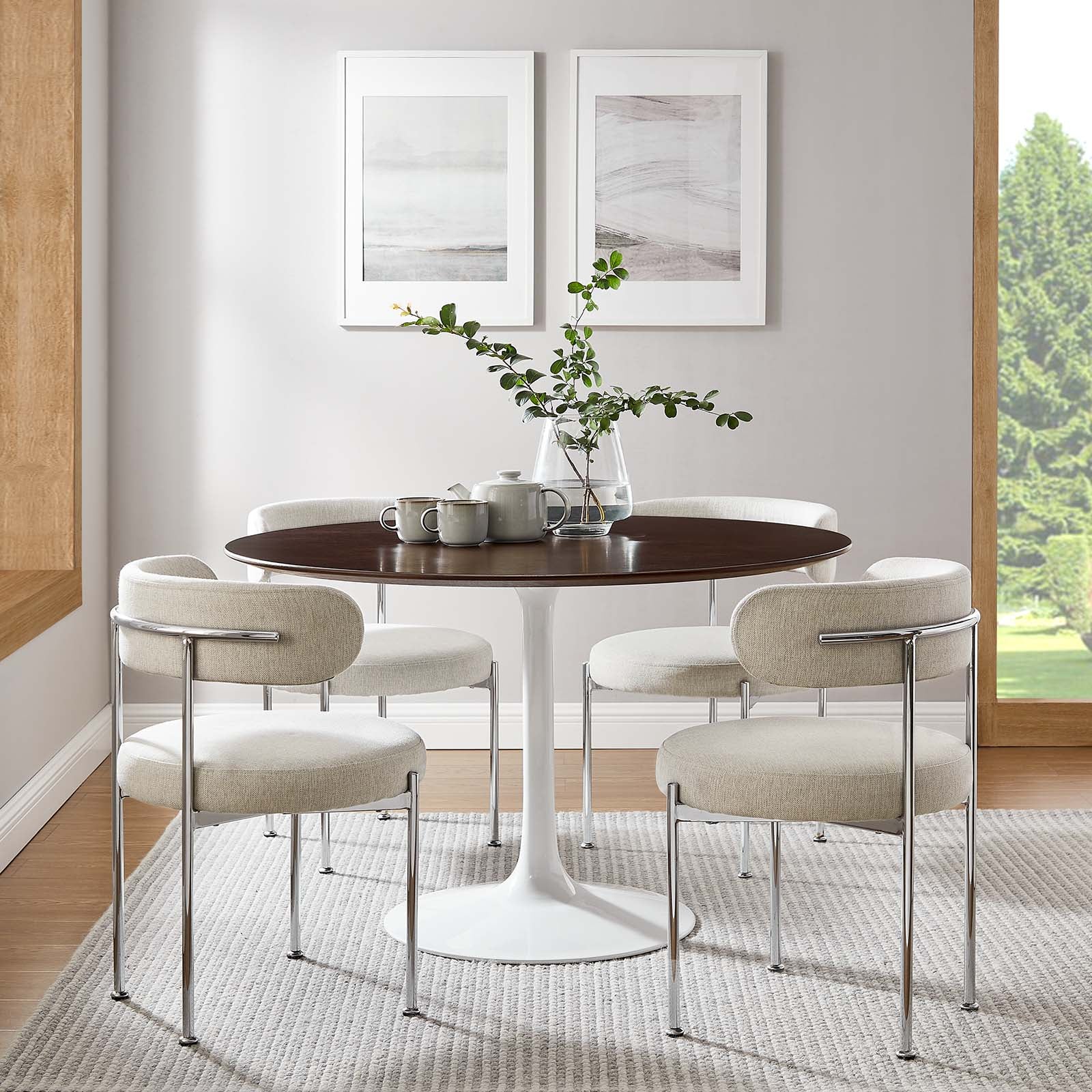 Lippa 48" Dining Table-Dining Table-Modway-Wall2Wall Furnishings