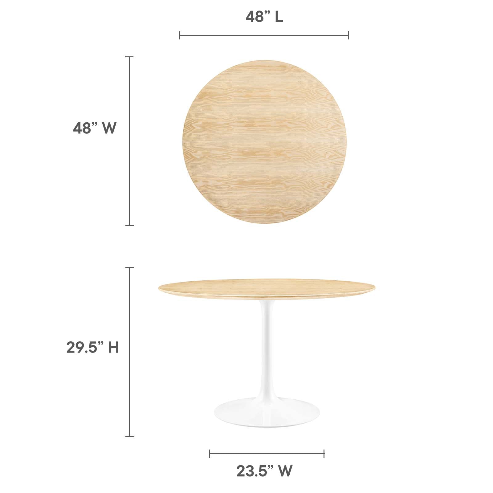 Lippa 47" Dining Table-Dining Table-Modway-Wall2Wall Furnishings