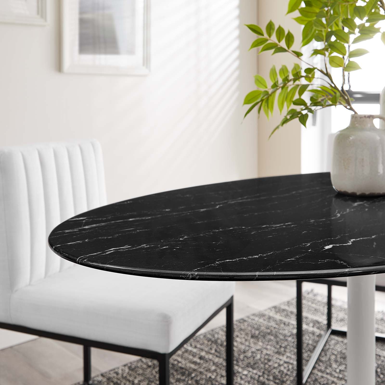 Lippa 54" Artificial Marble Dining Table-Dining Table-Modway-Wall2Wall Furnishings