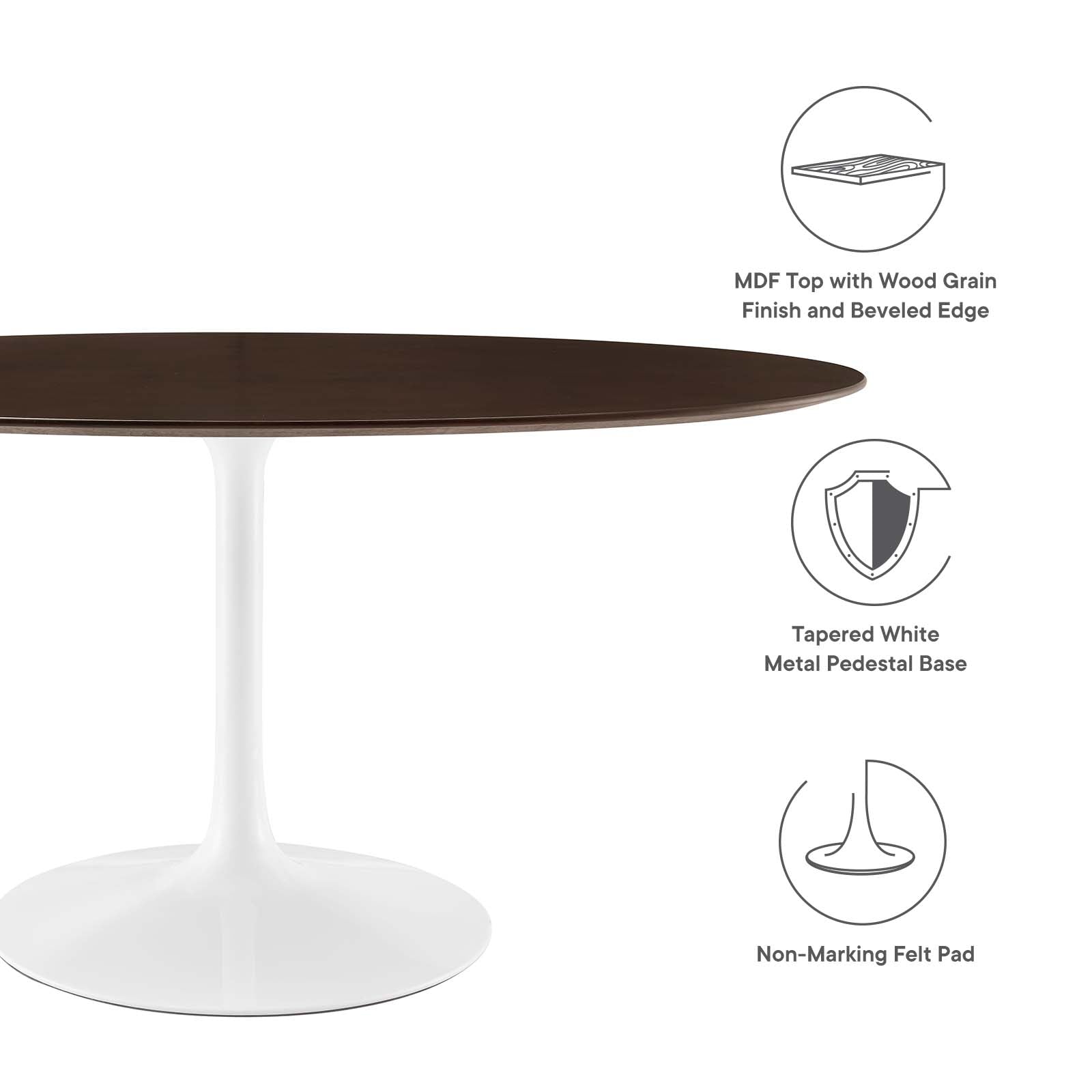 Lippa 60" Oval Dining Table-Dining Table-Modway-Wall2Wall Furnishings