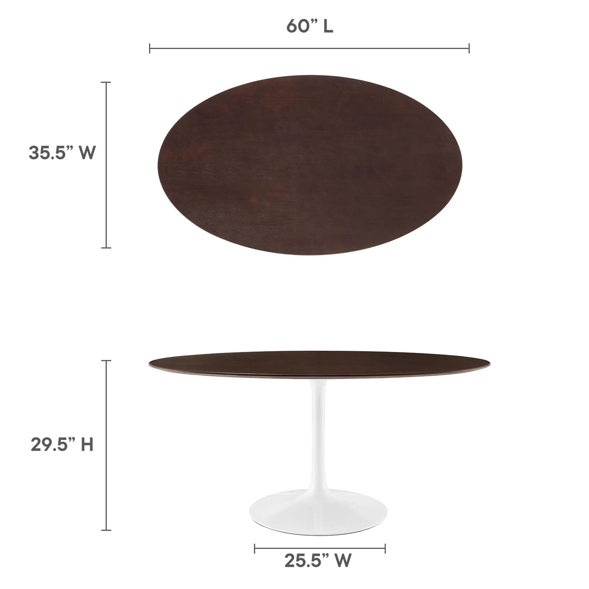 Lippa 60" Oval Cherry Walnut Wood Dining Table