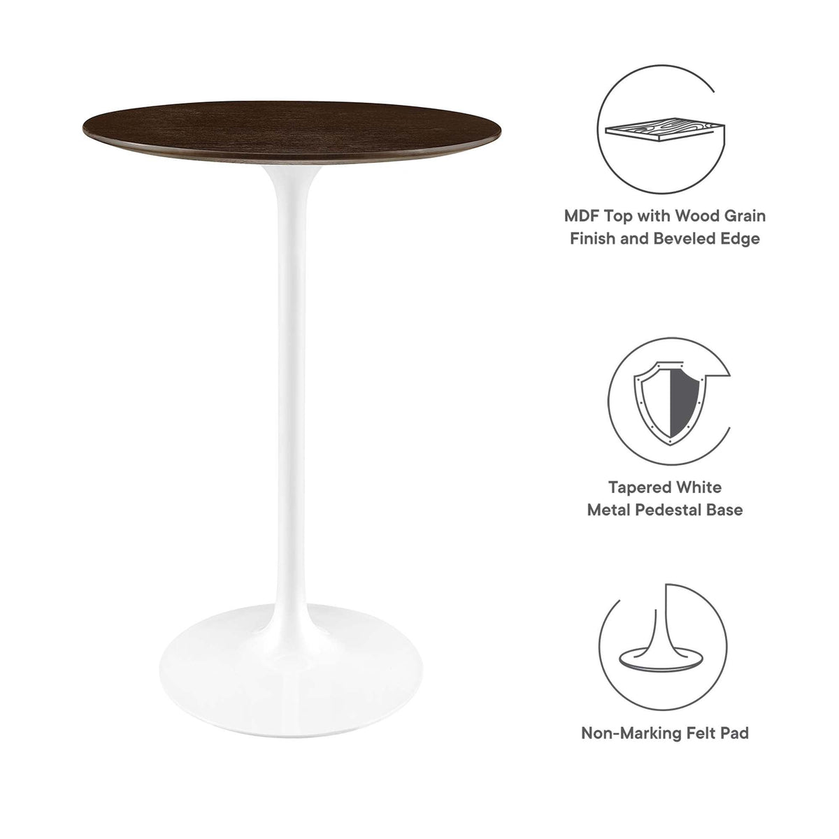 Lippa 28" Round Wood Bar Table