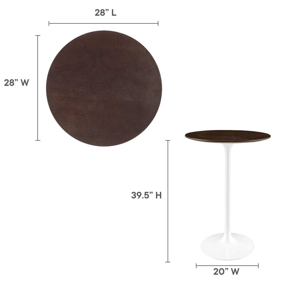 Lippa 28" Round Wood Bar Table
