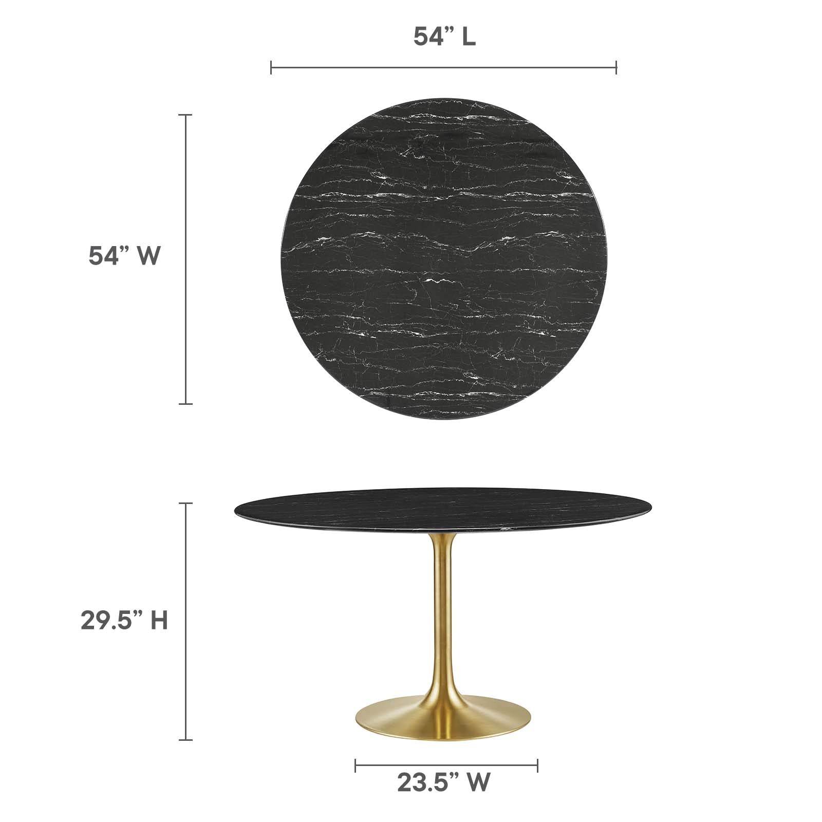 Lippa 54" Artificial Marble Dining Table-Dining Table-Modway-Wall2Wall Furnishings